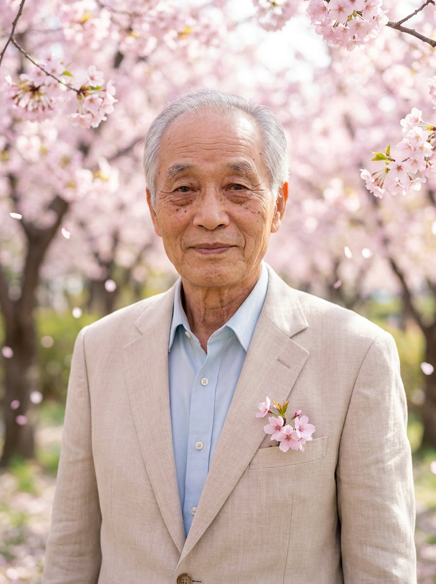 満開の桜の下での作例写真